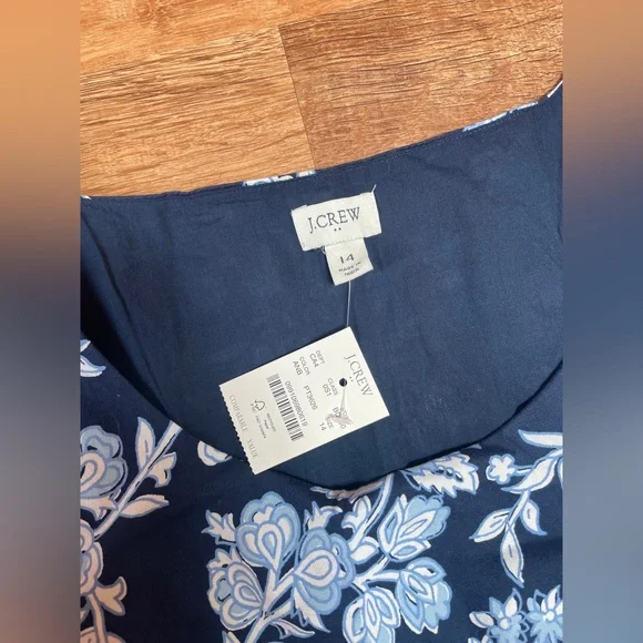 NWT J Crew tiered‎ floral dress size 14 puff sleeves cotton babydoll ornate - Picture 10 of 14